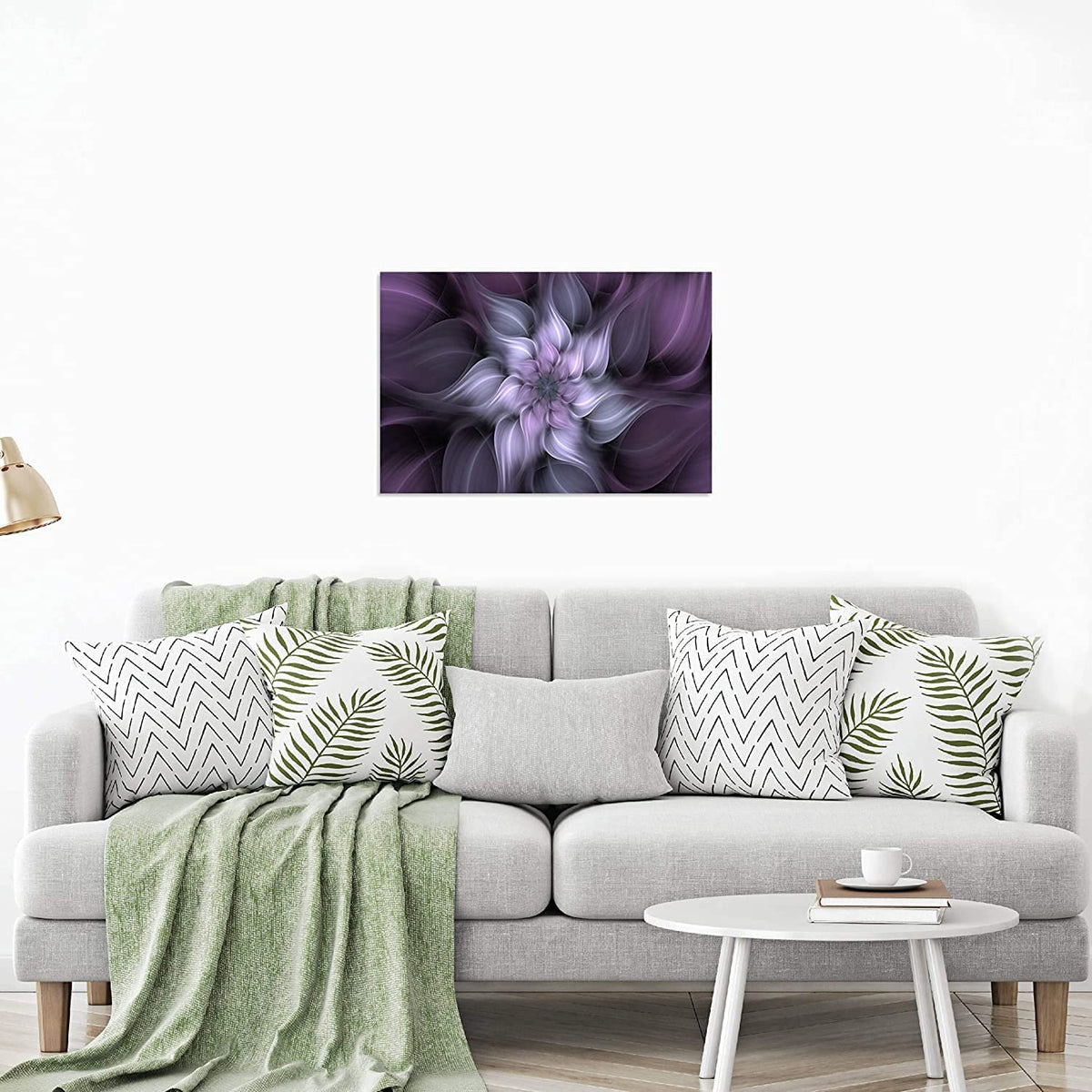 1 Panel Bauhinia Chinese Redbud Purple Flower Plant Botany Picture Flower Artwork Oil Painting on Canvas Stretched and Framed 20x30 inch Print Home Decor Living Room Bedroom Wall Art Hanging (30"L x 20"W / Purple Flower)