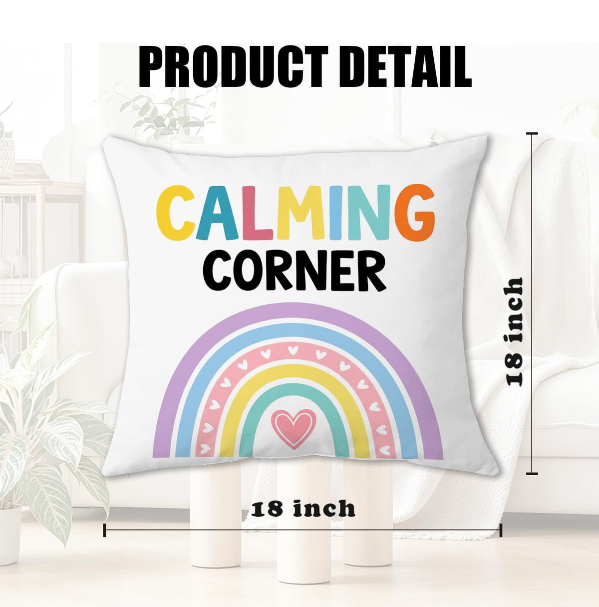 Boho Mental Health Classroom Calming Corner Throw Pillow Covers 18x18 Set of 2 (Qt-bz-mental Health-boho Mental Health)