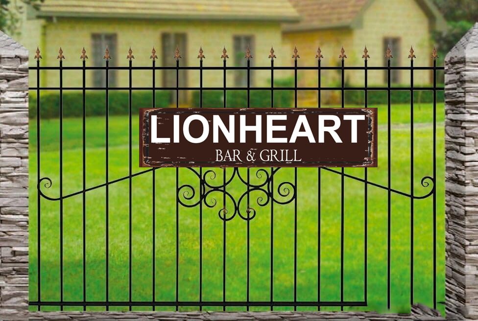 Lionheart Bar & Grill Vintage Metal Sign (Lionheart Bar And Grill / 16 x 4 Inch)