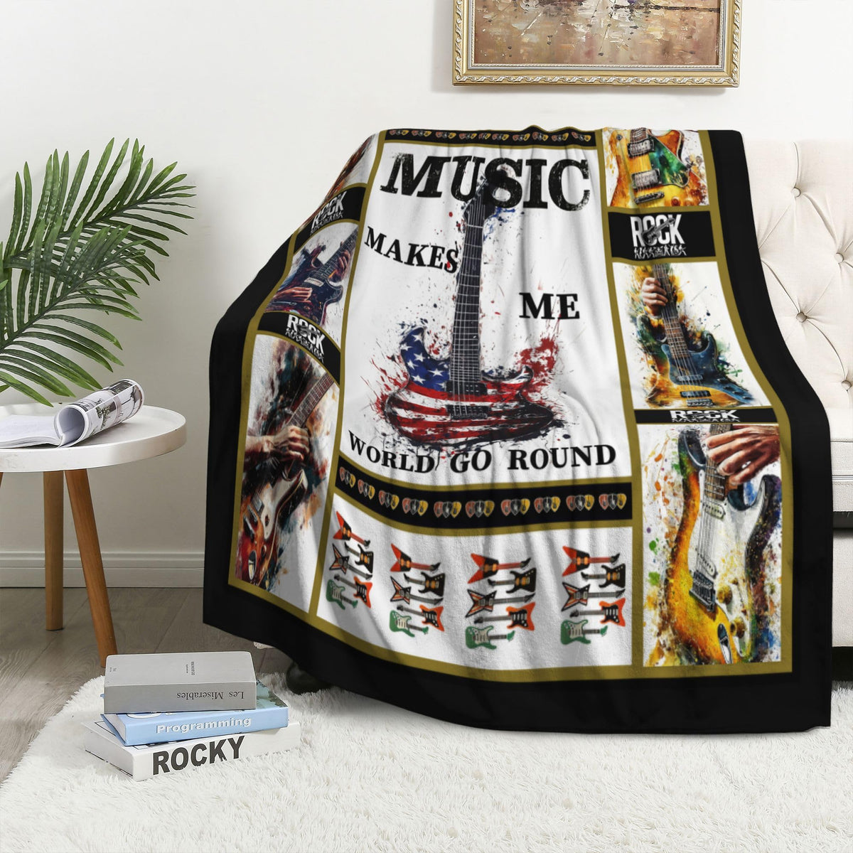 Guitar Fleece Blanket Musical Instrument Gifts Room Decor 50"x60" (Guitar / 50"X60")