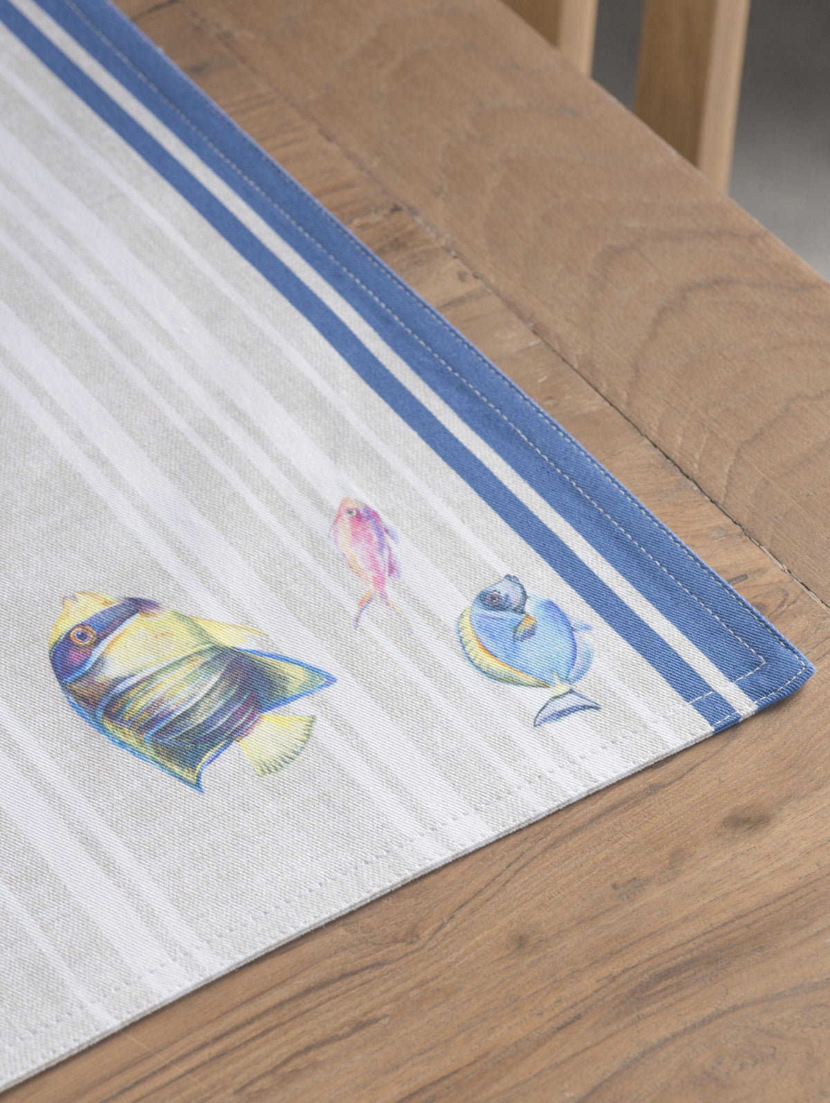 Placemats Set of 4 Reusable 100% Cotton (103 - Poisson / 13" X 19" (Pack of 4))