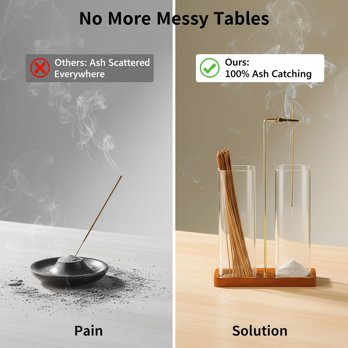 2 in 1 Incense Holder (Square Cups)