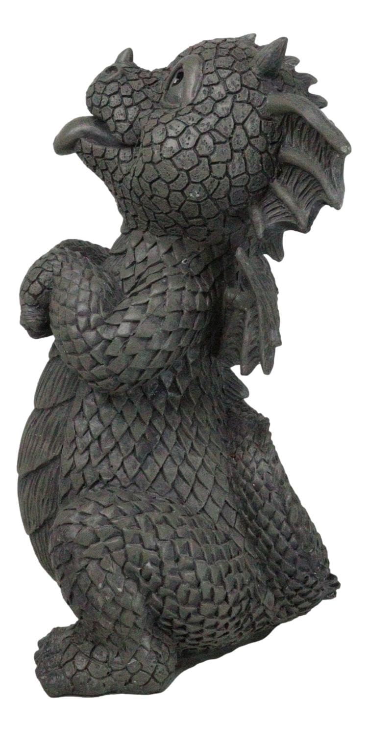 Ebros Whimsical Garden Dragon Begging for Attention Statue 10.25" H Cute Baby Dragon Panting Faux Stone Resin Finish Figurine Dungeons and Dragons Mythical Fantasy Sculpture Guest Greeter Home Decor (Panting)