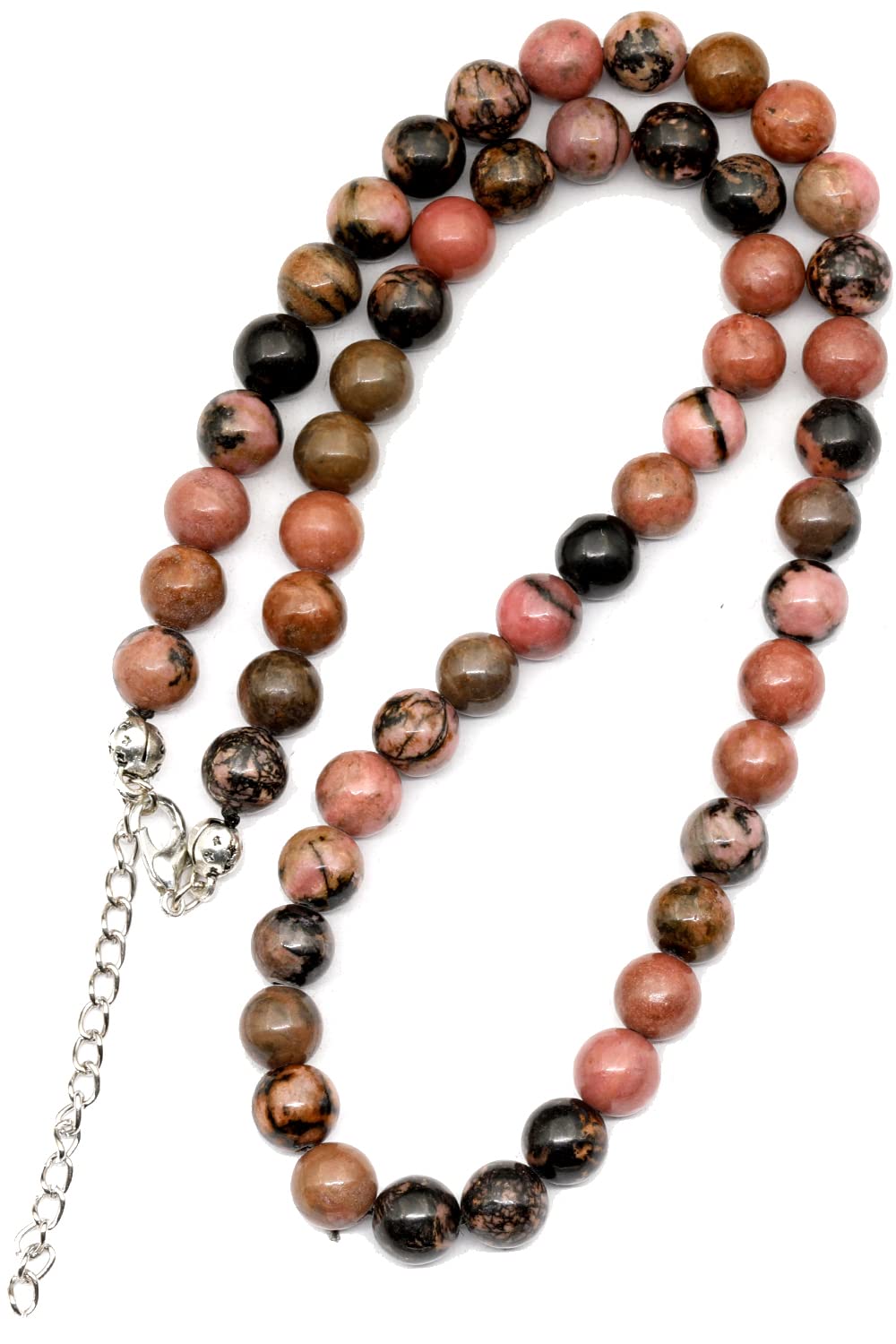 Natural Rhodonite Beaded Choker Necklace (Rhodonite / 16 Inches)