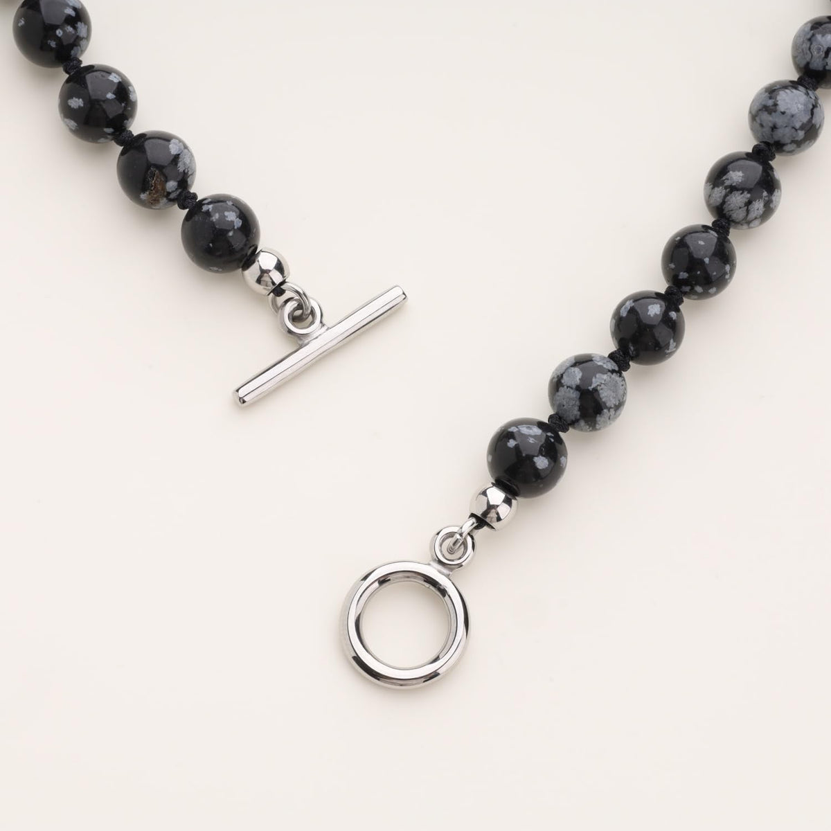Snowflake Obsidian Necklace (Snowflake Obsidian / 24")