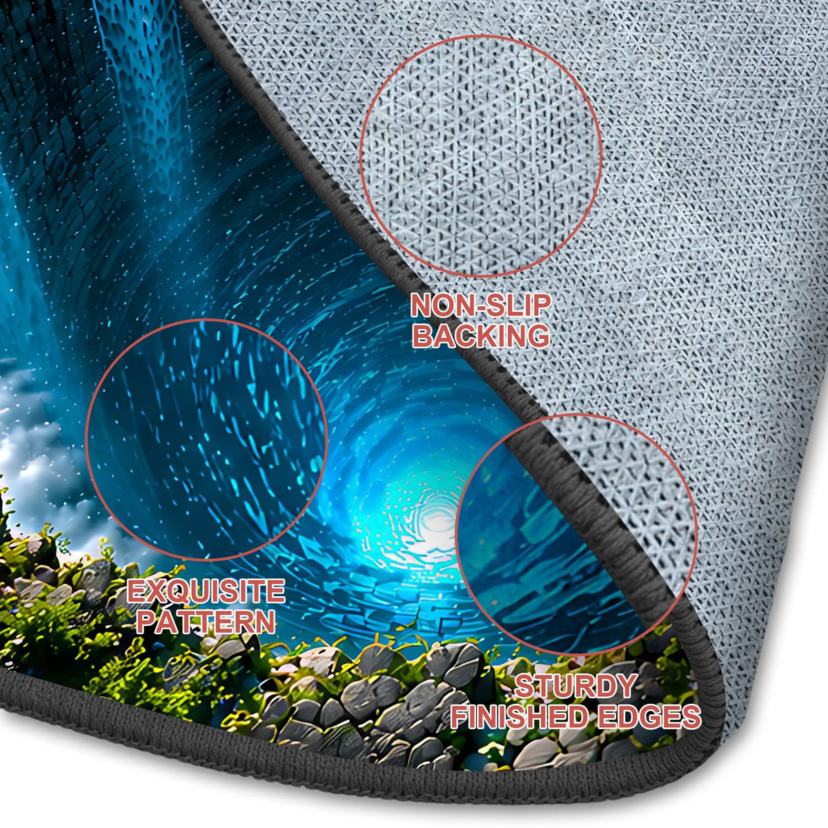 Waterfall Illusion Round Rug 5ft (48 / 5' (Round))
