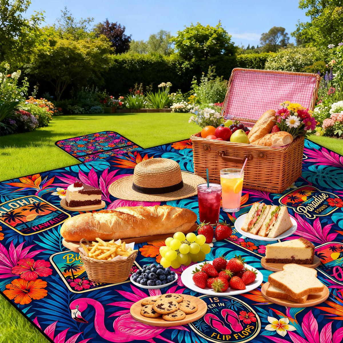 Extra Large Picnic Blanket Waterproof (Rose)