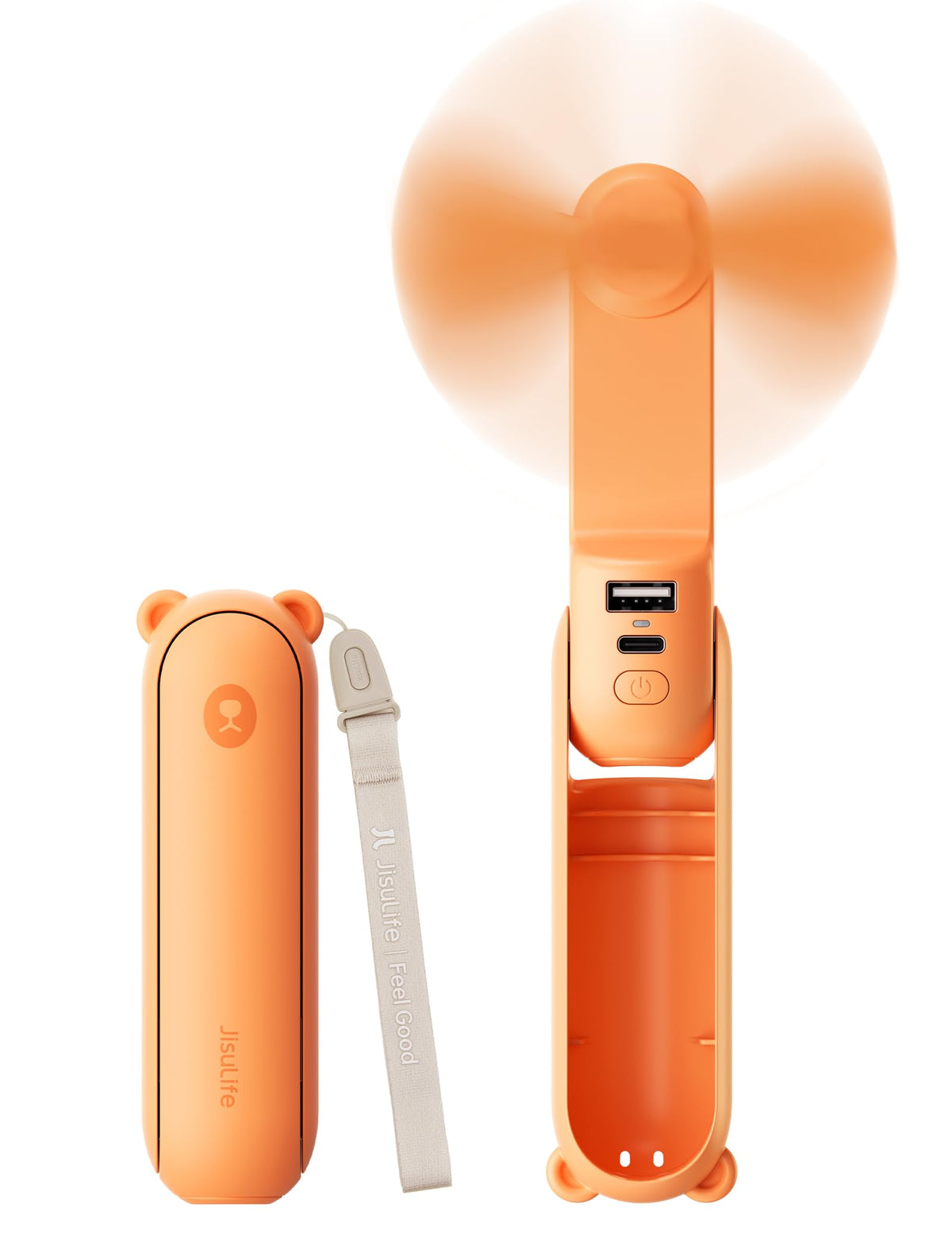 3 IN 1 Portable Fan with Power Bank & Flashlight Featured (Tropical Coral)