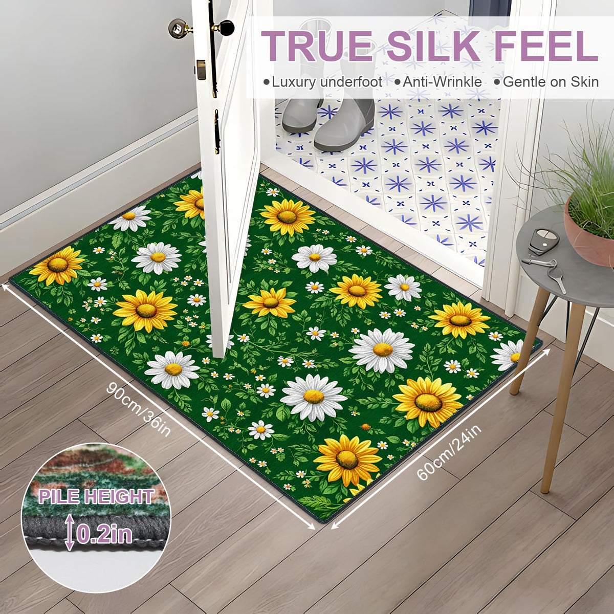 Sunflower & Daisy 2x3 Entryway Rug (23 / 2' x 3' (Rectangular))