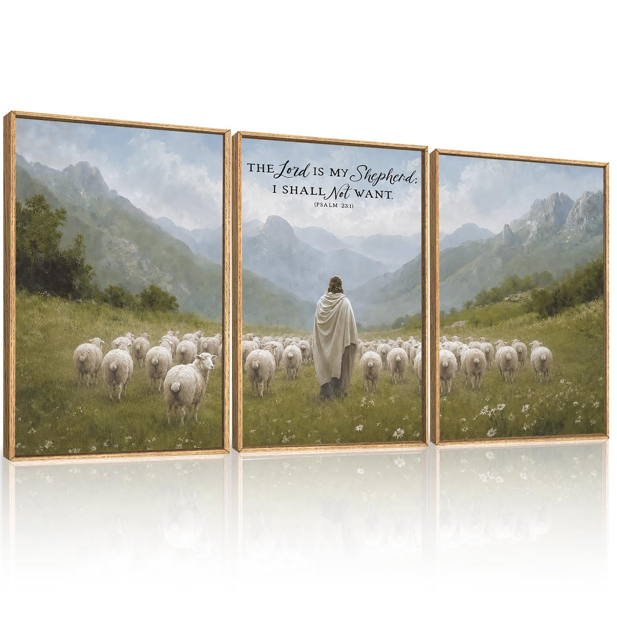 Large Christian Bible Verse Framed Canvas Wall Art (Christian Bible Verse Wall Art / 24"x36"x3)