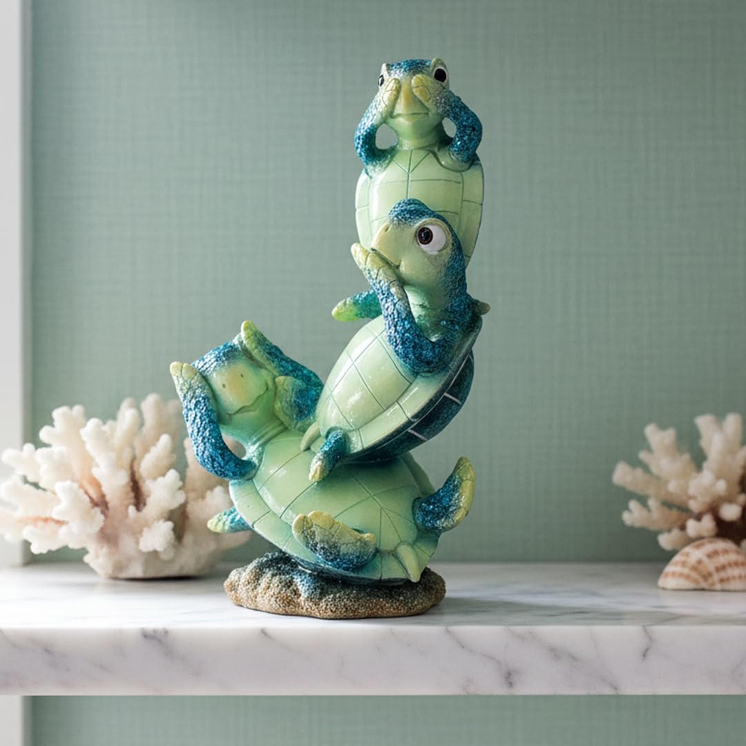 9 Inch Sea Turtle Statue (Blue3)