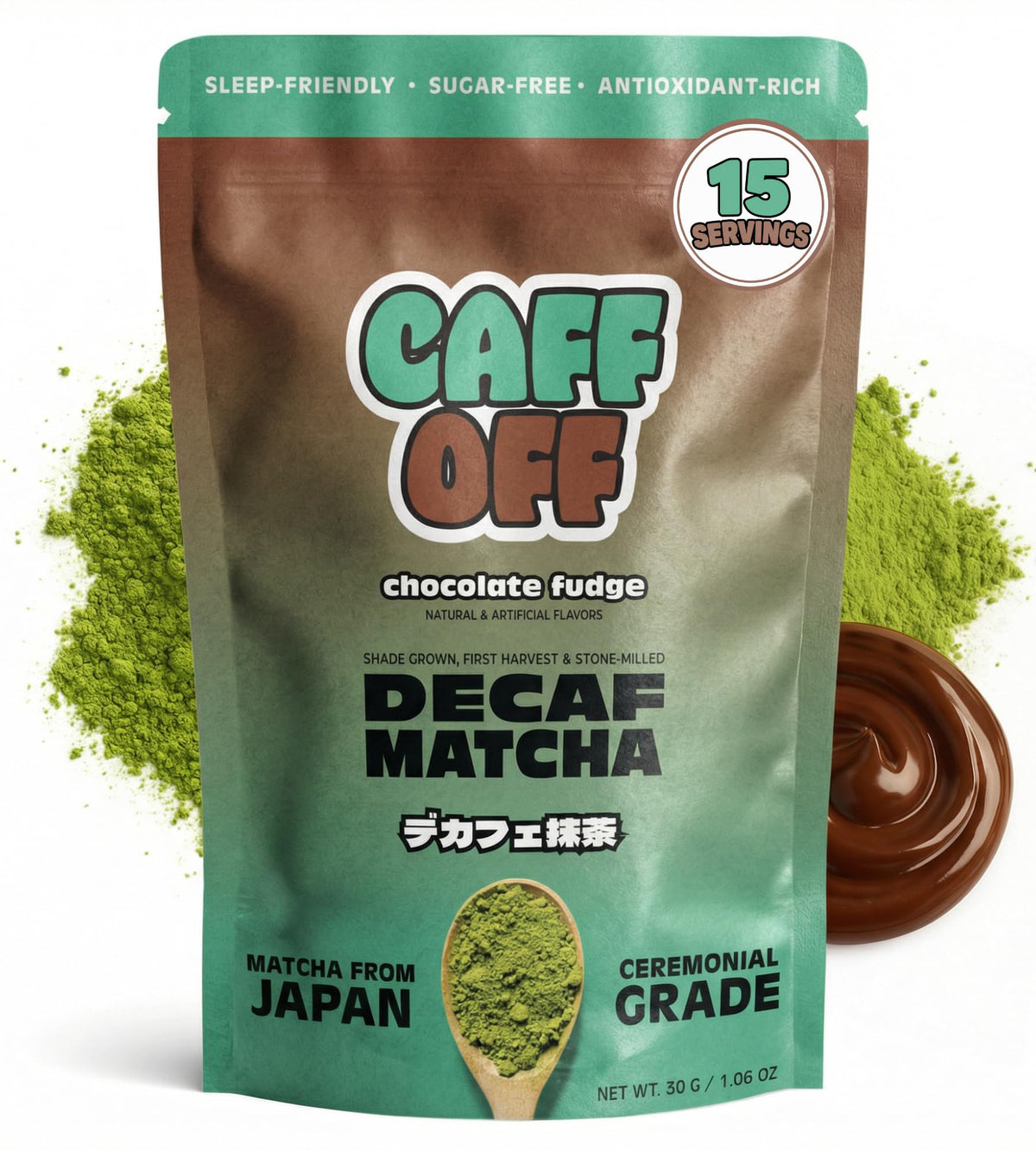 Decaf Chocolate Matcha Green Tea Powder (DECAF - 1.06 oz)