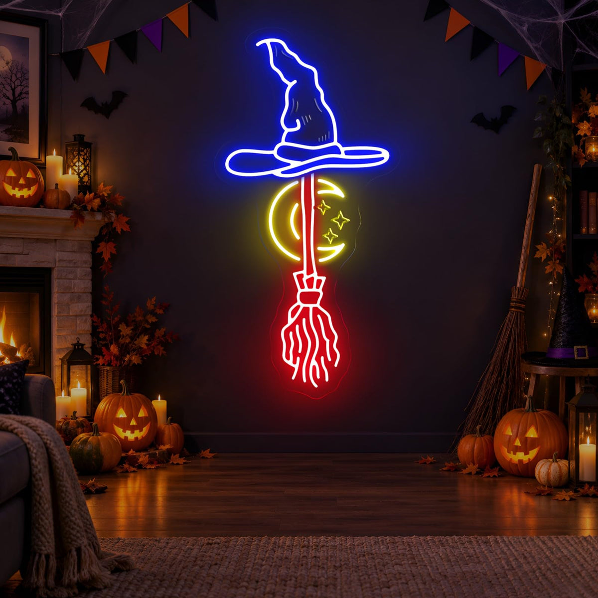 Witch Broom Neon Sign (Witch And Broom)
