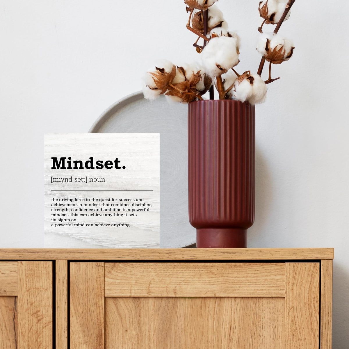 Mindset Definition Decor for Office (Coral)