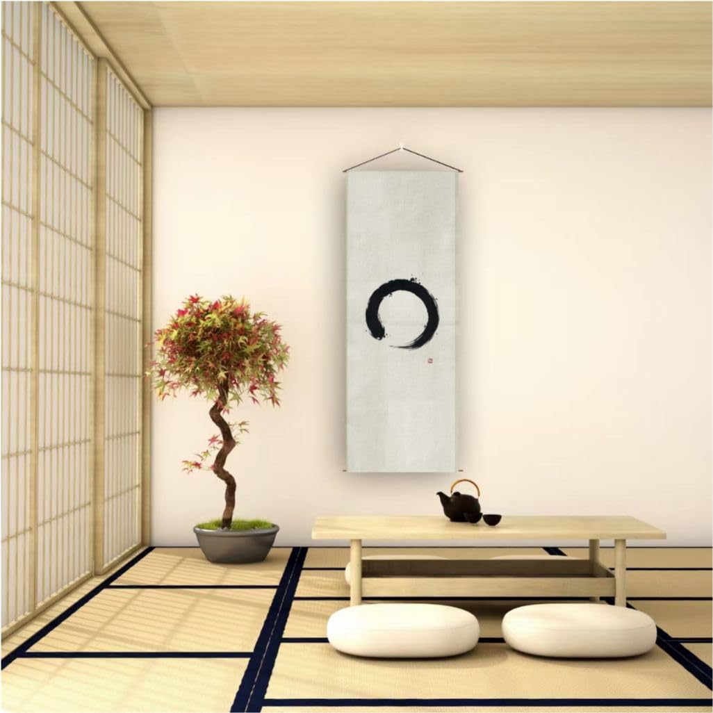 Japanese Tapestry Wall Art Scroll (Enso-Circle)