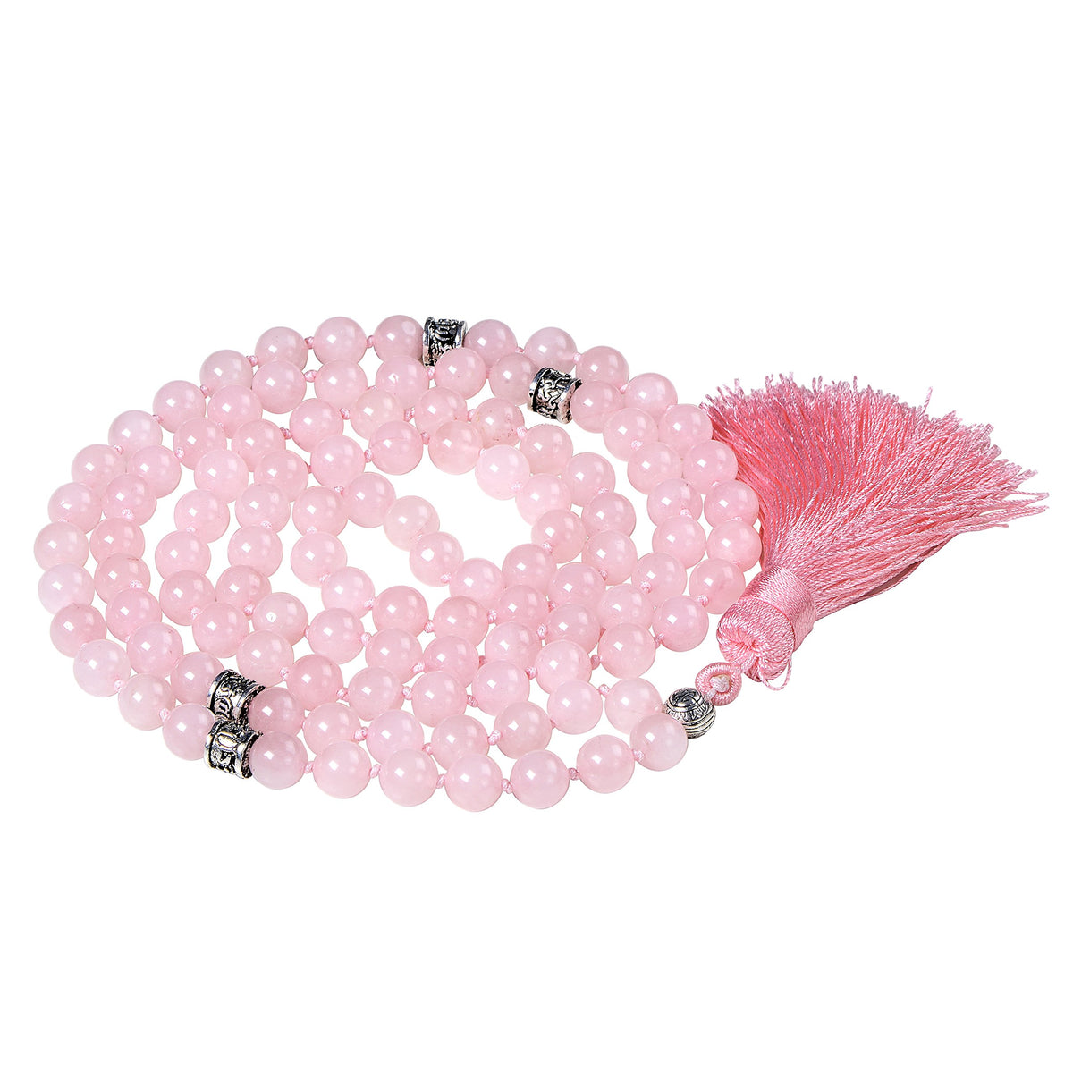 mala beads necklace for women man (rose quartz)