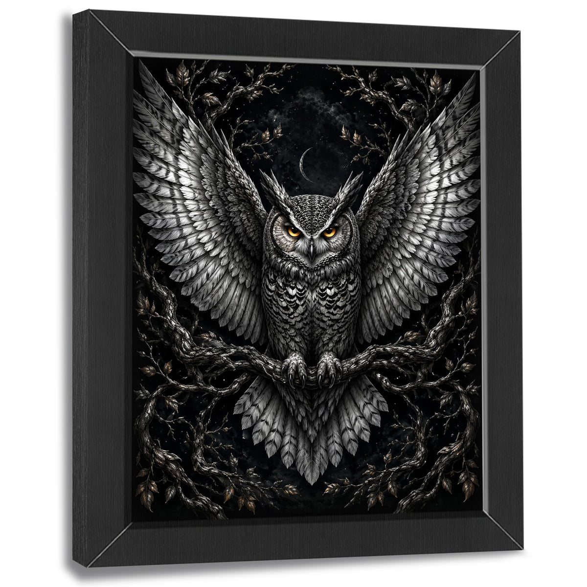 Gothic Owl Decor Wall Art (Wall Art Framed 61 / 20"L x 16"W)