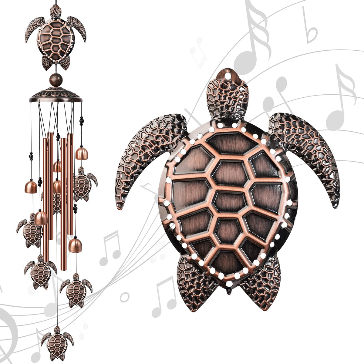 Wind Chimes Outdoor Clearance (Copper / Sea Turtle)