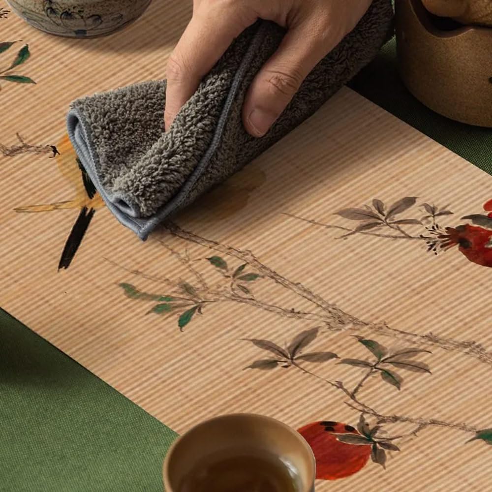 Asian Style Bamboo Table Runner (Pomegranate / 12x72 Inch)