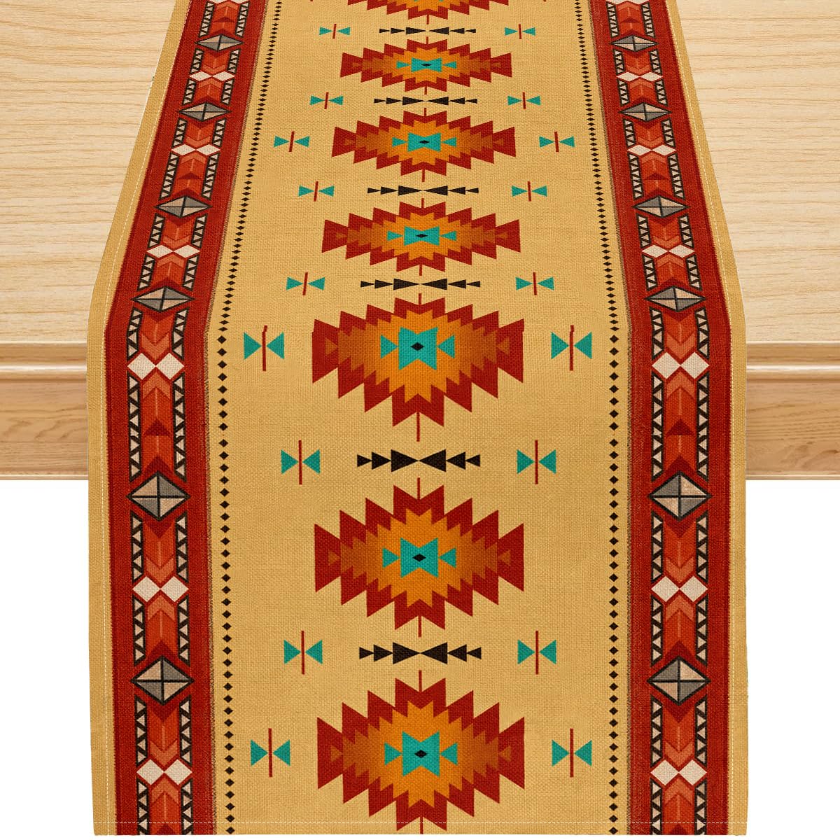 Southwestern Aztec Table Runner (13x60inch / Aztec 4)
