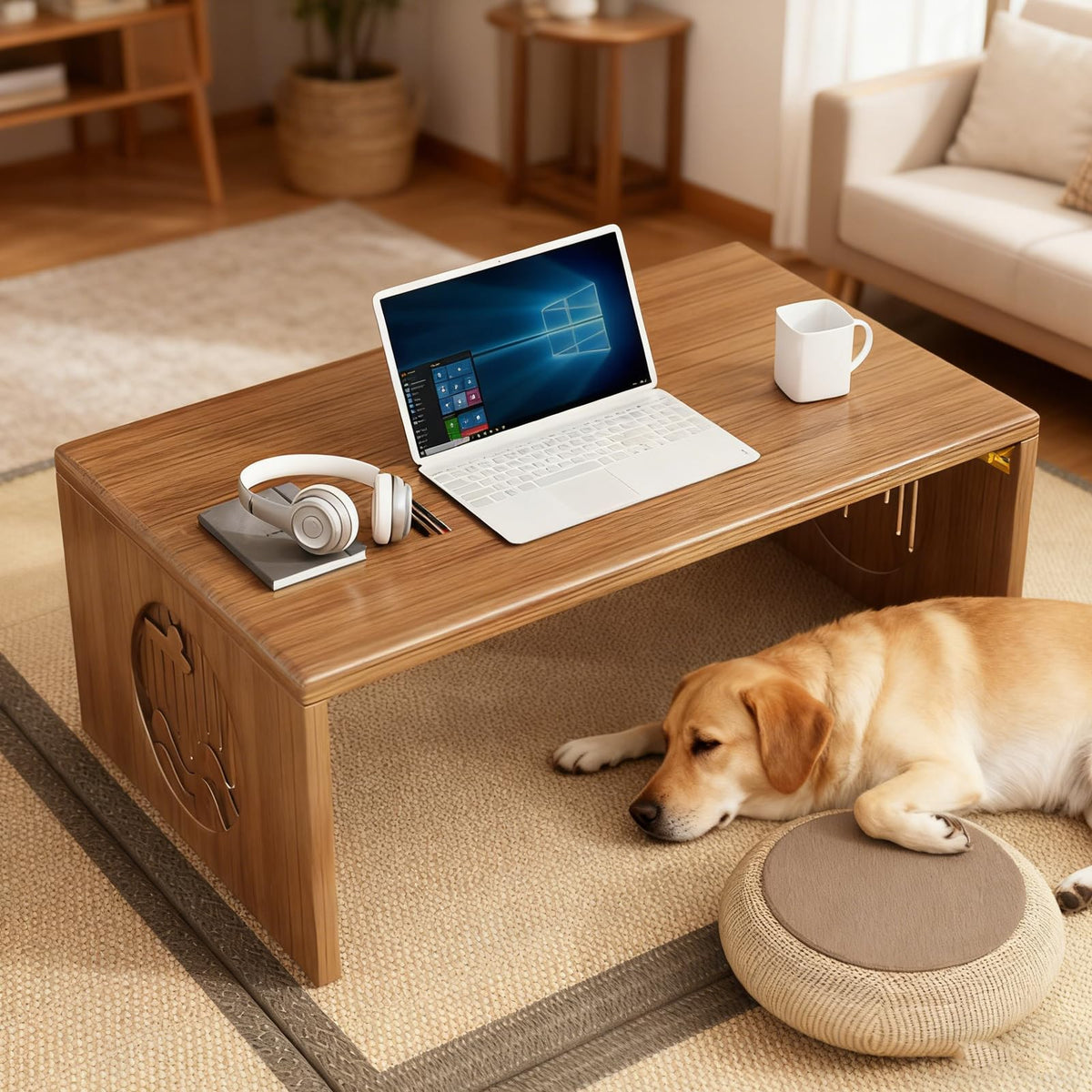 Japanese Folding Coffee Table (Brown / 80CM)