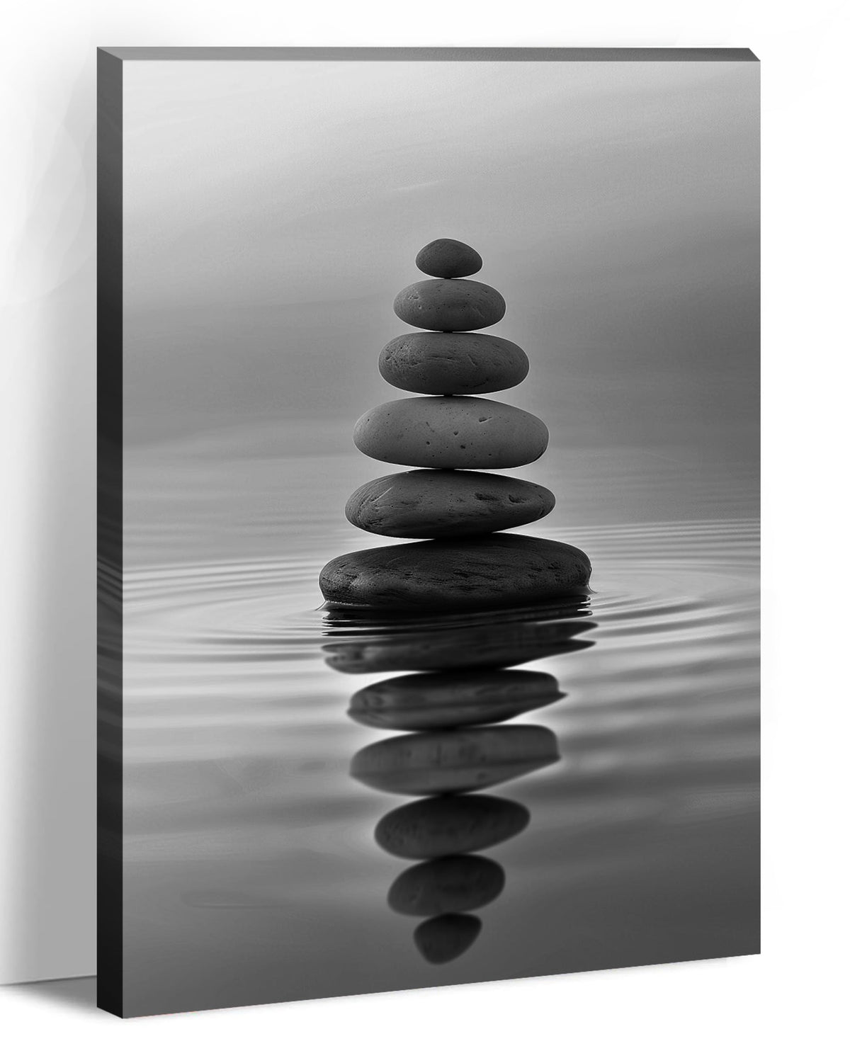 Black and White Zen Wall Art Spa Stones in Water Pictures Zen Canvas Prints for Bathroom Yoga Meditation Room Living Room Home Office Decor Framed (Zen-6 / 42"L x 28"W)