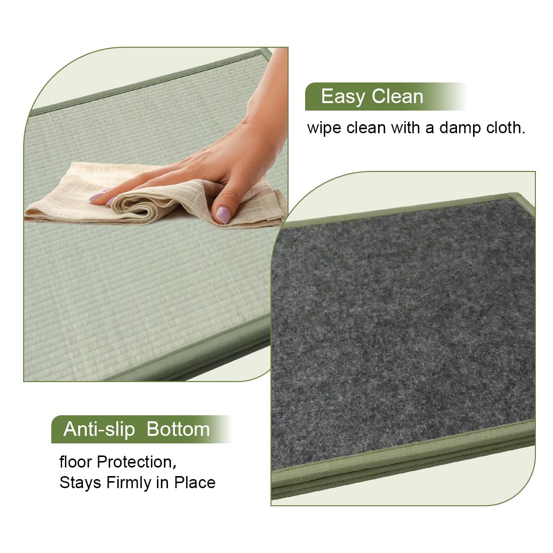 0.47" Thick Japanese Tatami Mat (3'3" x 6'7" / Rush Grass Mat 78“×39”×0.47“)