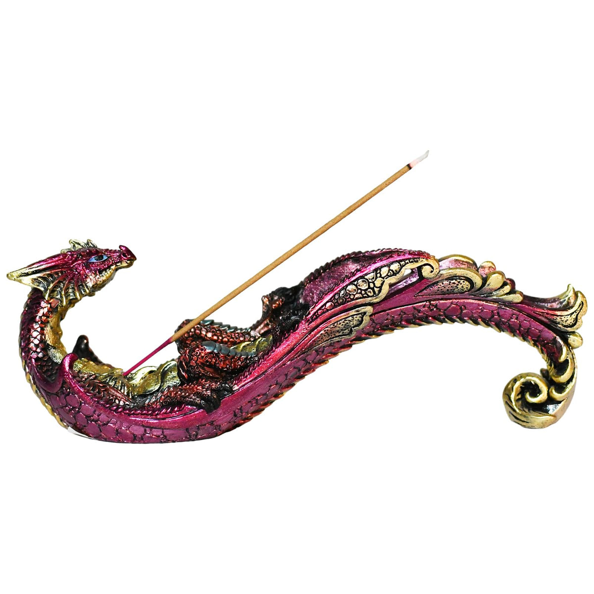 Smoking Dragon Statue Incense Burner (Red)