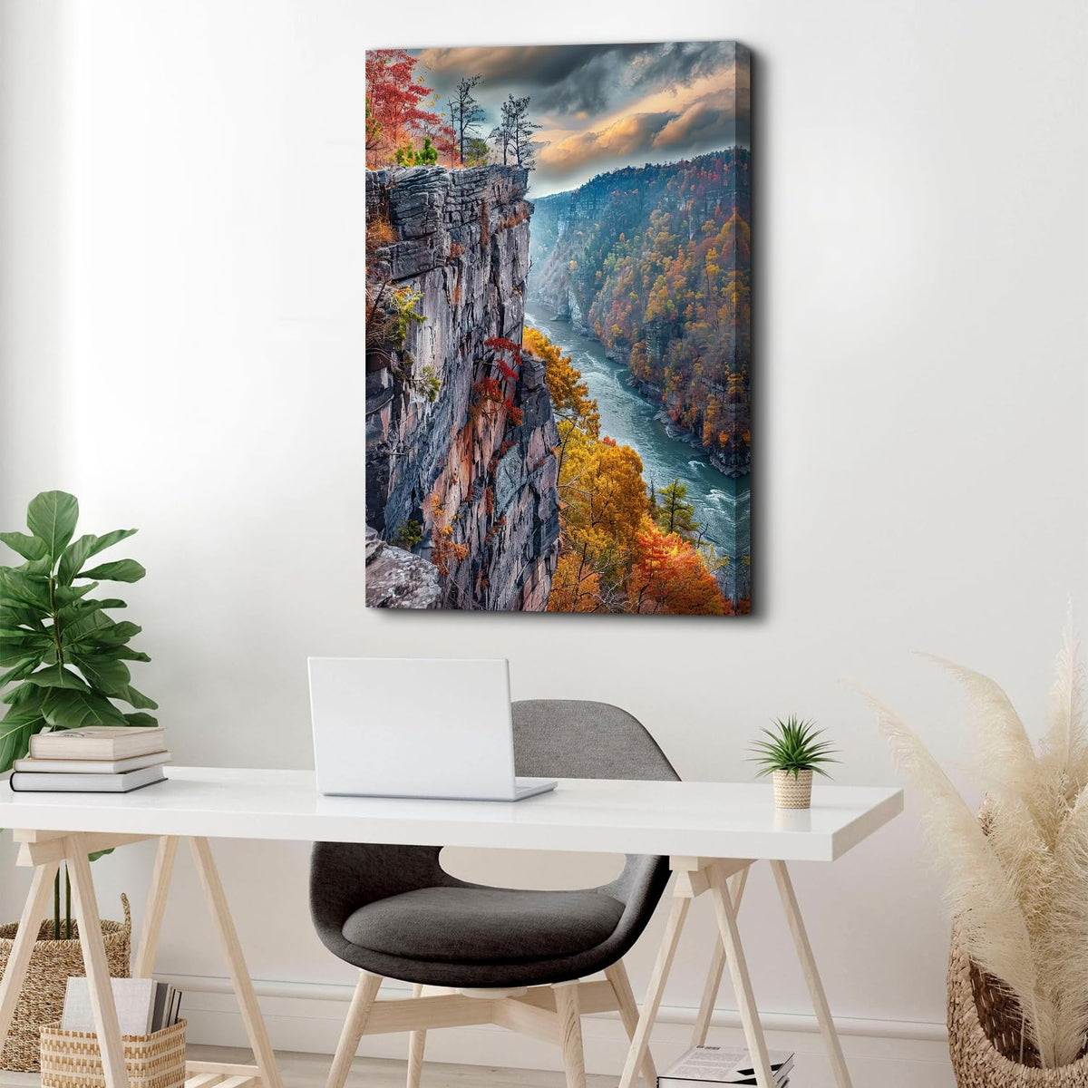 Large Canvas Wall Art for Living Room Mountain Pictures Cliffs Wall Decor National Park Scenic Poster Sunset Valley Landscape Canvas Prints Nature Artwork for Office Kitchen Home Decoration 32x48" (48"L x 32"W / Sunset Valley)
