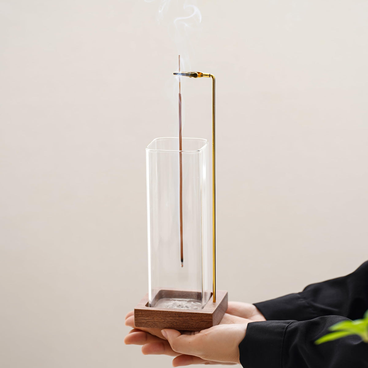 Incense Holder (Wooden Square / One Glass)
