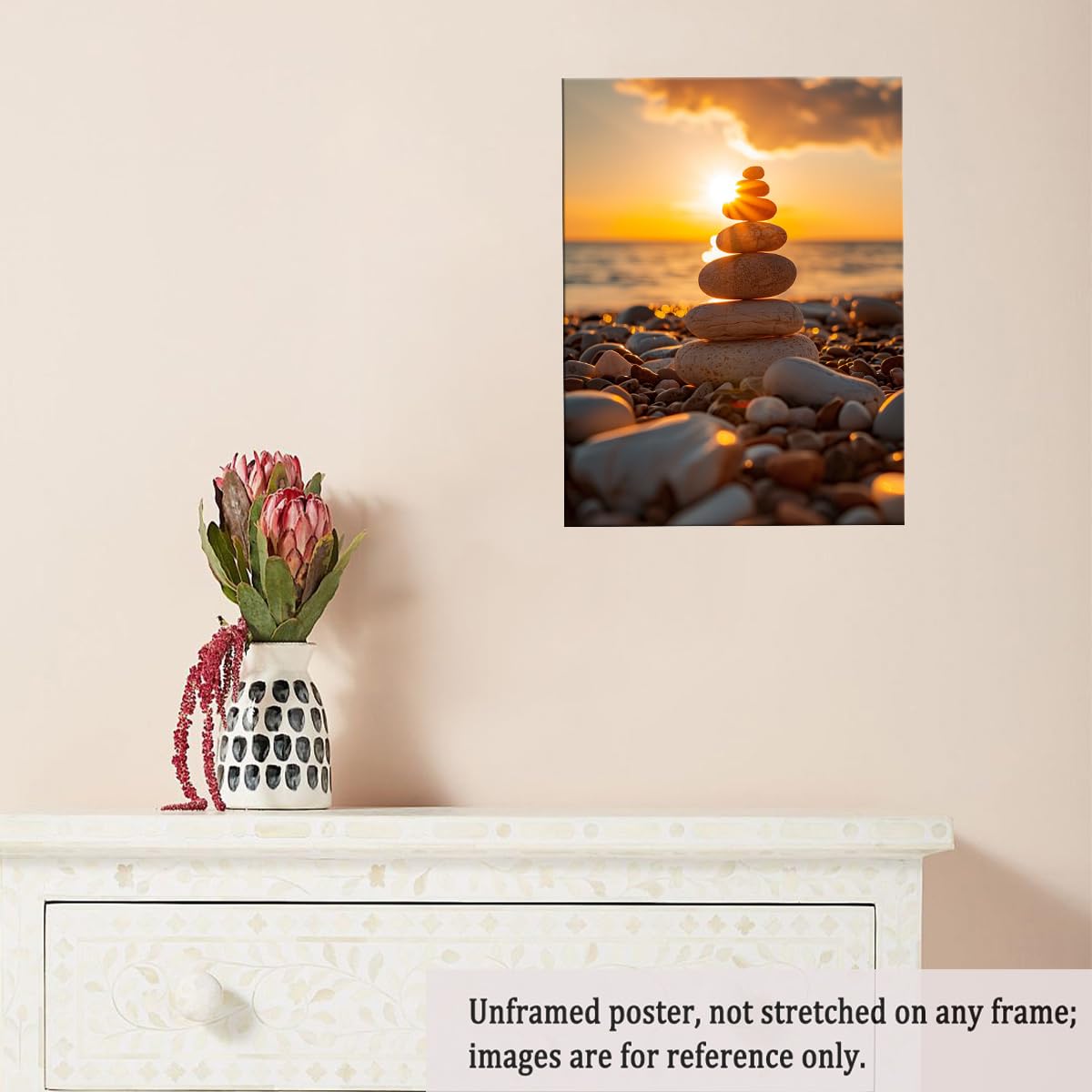 Zen Balance Stone Wall Art (Unframed-4 / 12"L x 16"W)