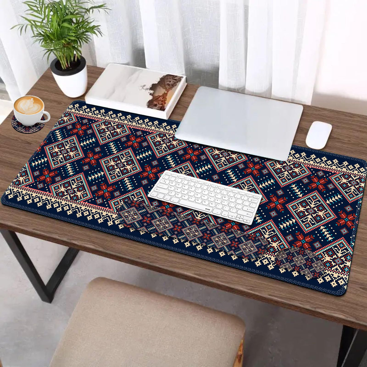 Desk Mat Set Bohemian (Bohemian Navy Blue)