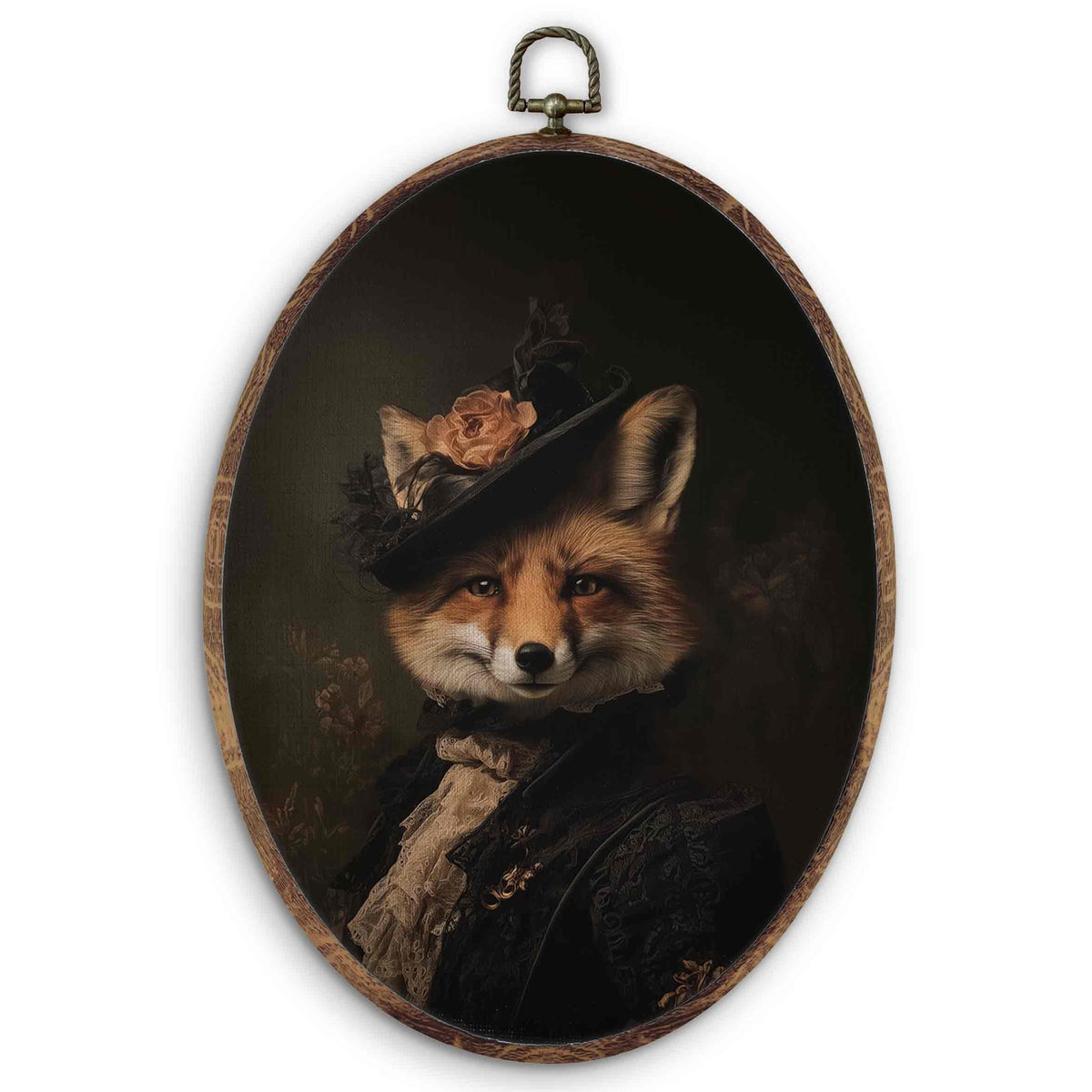 Vintage Fox Oval Wall Art Decor (fox)