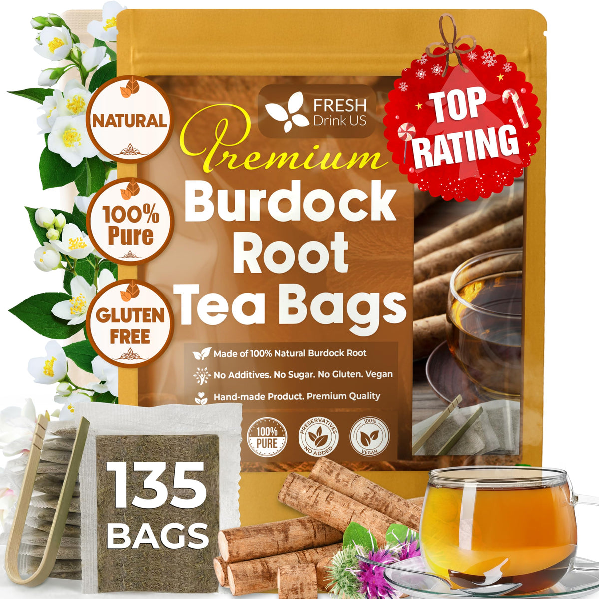 Premium Burdock Root Tea (135 Tea Bags)