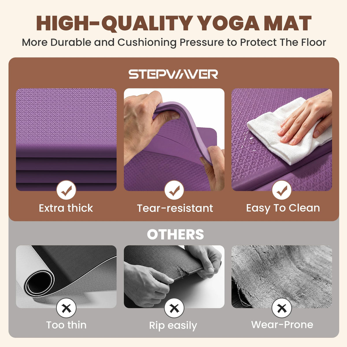 Foldable Yoga Mat (Purple)