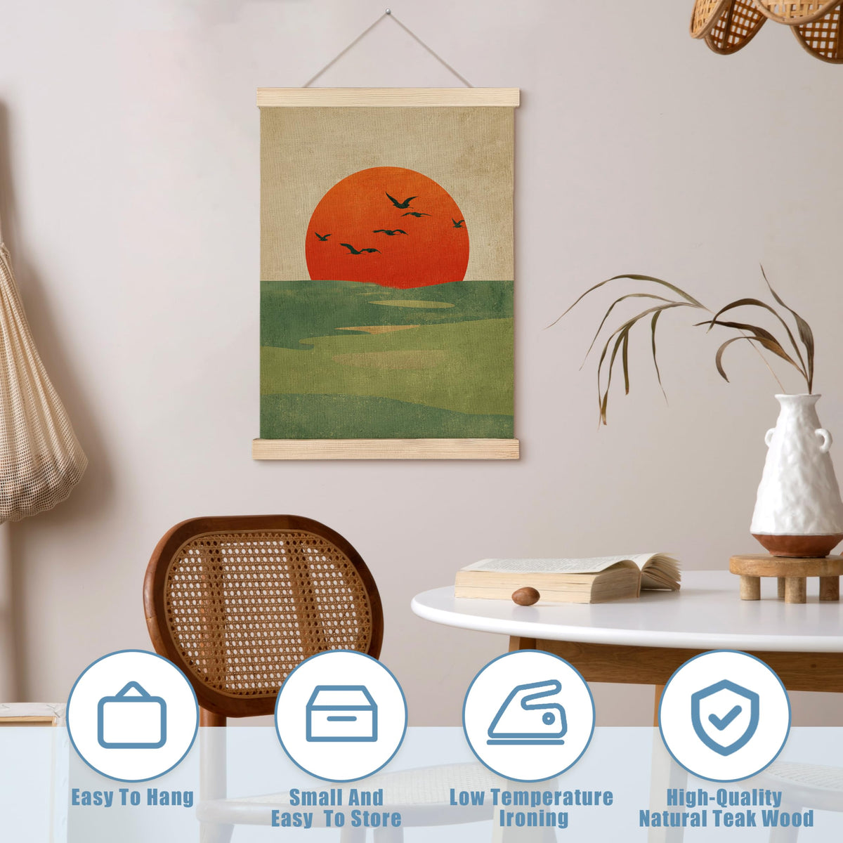 Boho Japandi Sunset Zen Wall Art Decor (boho japandi sunset)