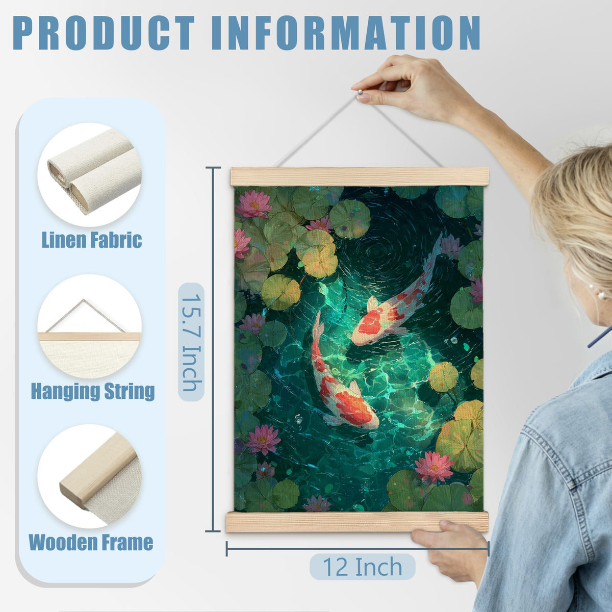 Japanese Koi Fish Zen Wall Art Decor (pond koi fish)