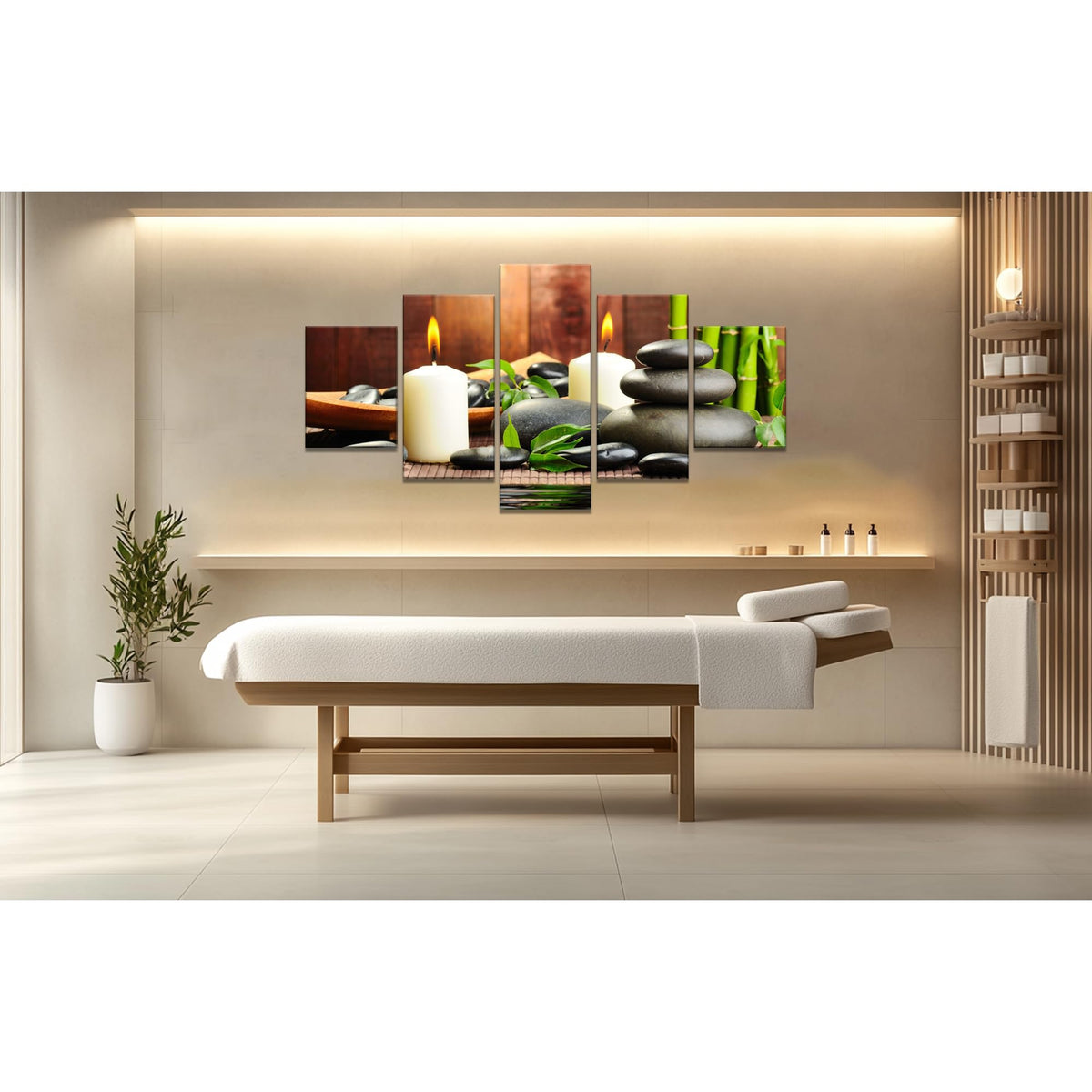 Spa Wall Art Zen Pictures Wall Decor Relaxing Art Print (60Lx 32W-13)