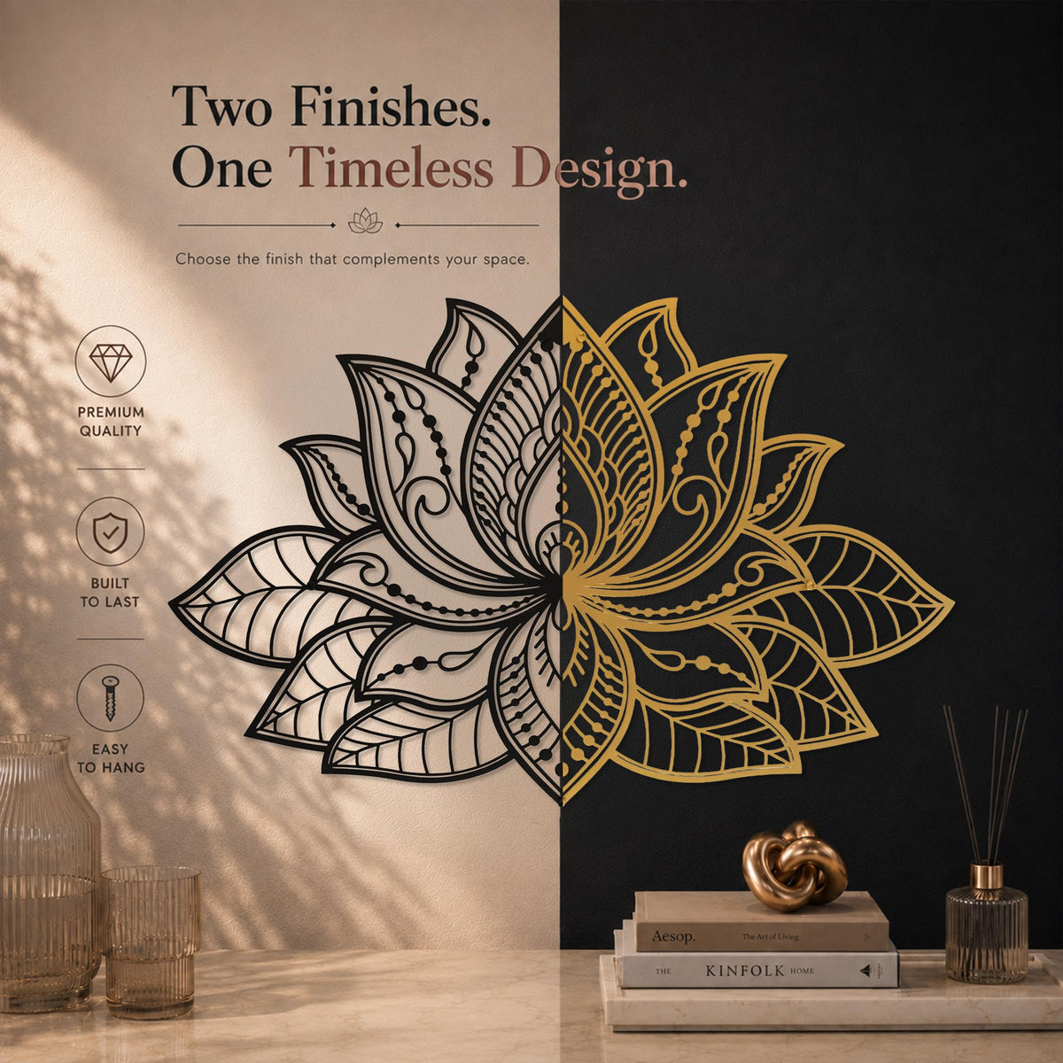 Mandala Metal Wall Decor (17" x 11" / Gold)