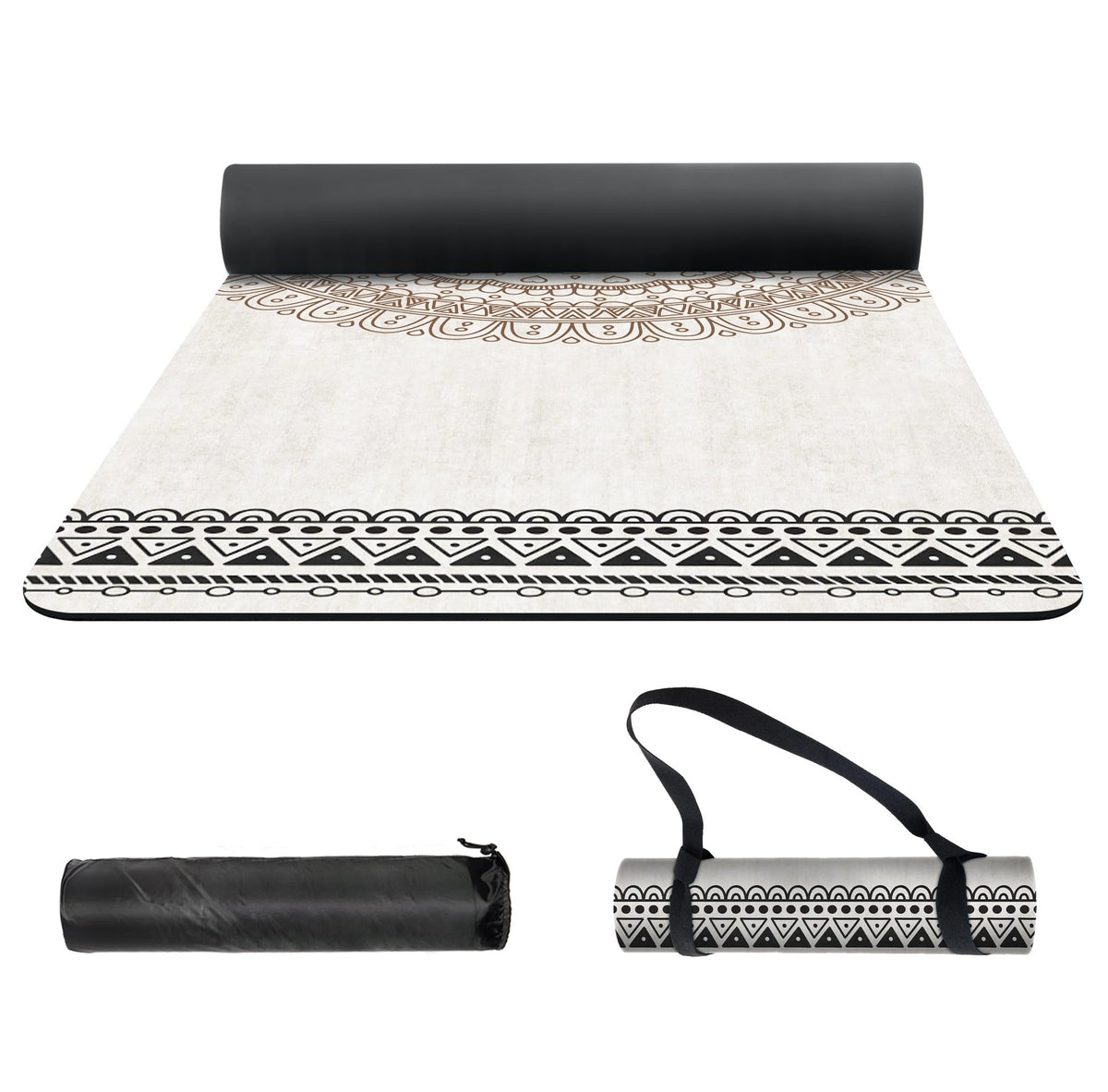 Yoga Mat Print Extra Thick TPE Non Slip Fitness Exercise Mat with Carrying Bag (LHY)
