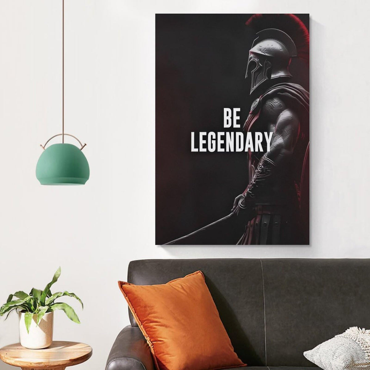 Be Legendary Spartan Warrior Motivational Print Canvas Printing Wall Art Prints Wall Decor Posters Dark Red Black Minimalist Stoic Gym Office Living Room Bedroom Decor 12x18inch (style-40 / 12x18inch(30x45cm) Unframe)