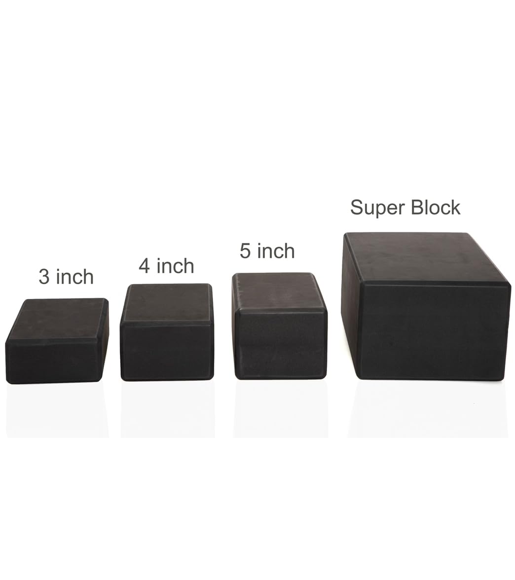 4 Inch Foam Yoga Block (Black / 4 Inch Thick)