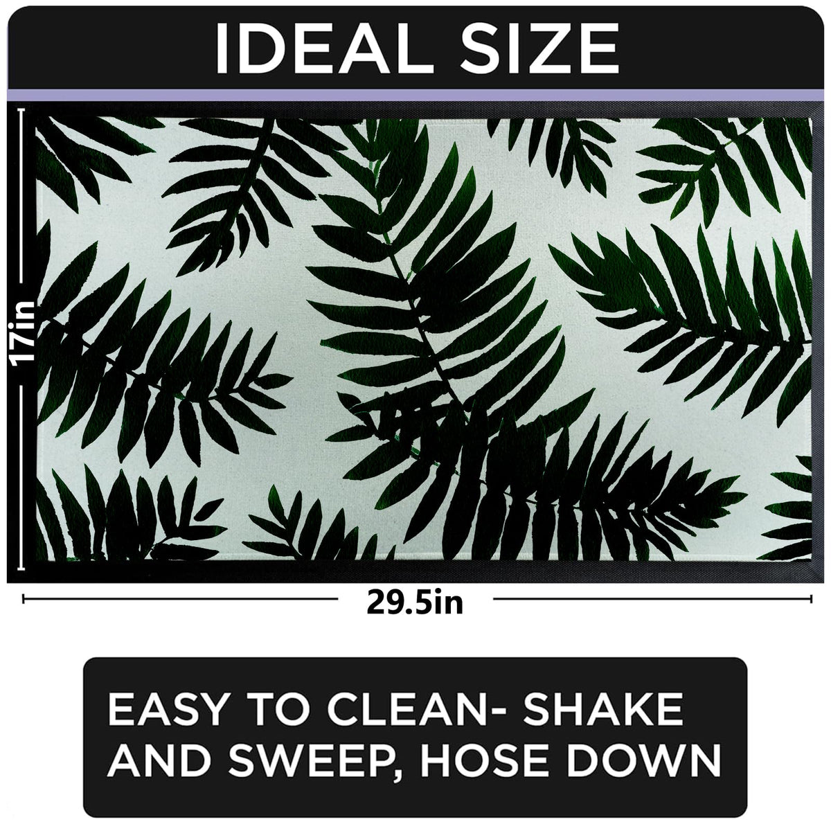 Tropical Leaf Door Mat Indoor 17x29.5 Inch Non Woven Entryway Area Rug (Leaf)