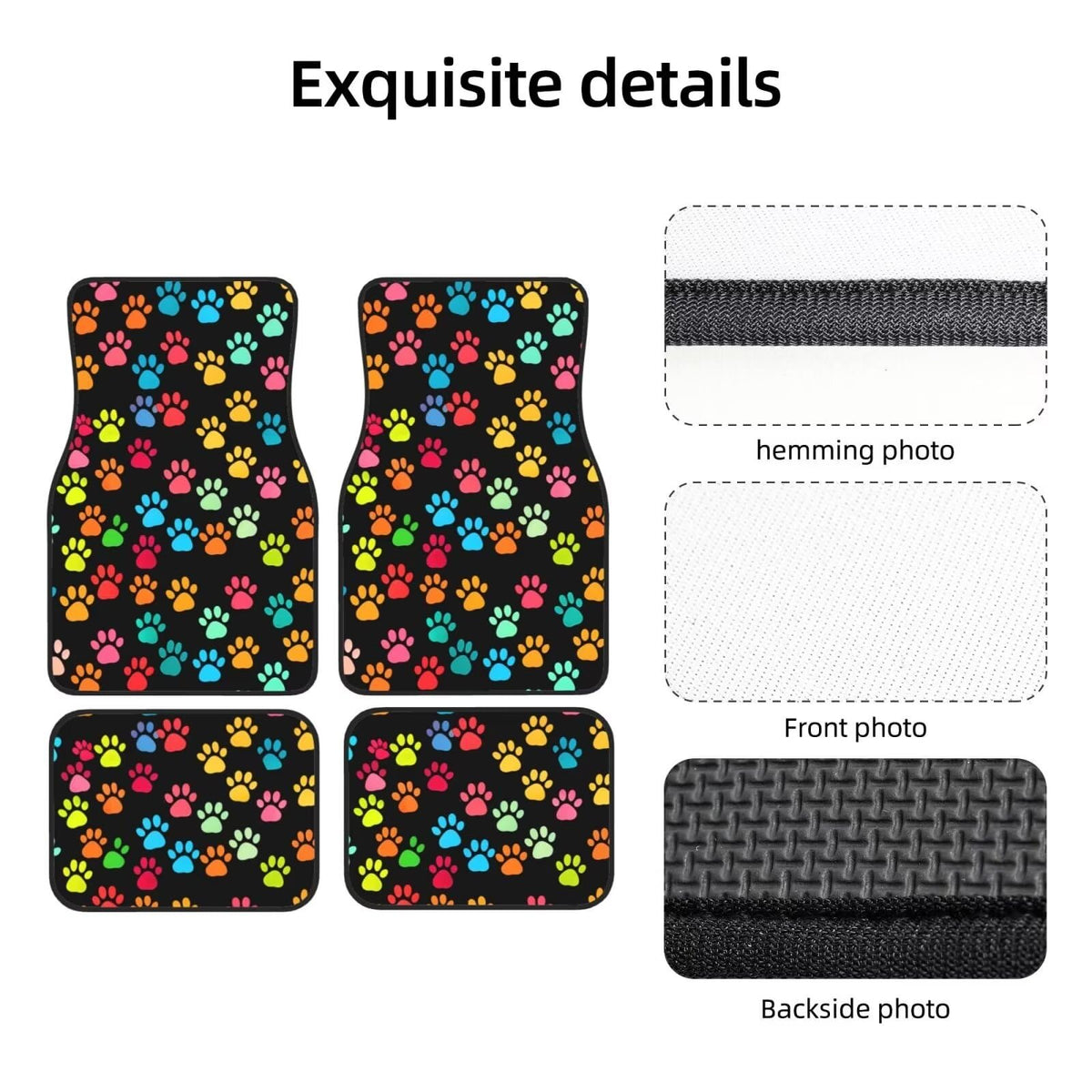 Dog Paw Car Floor Mats Set of 4 for Men Women Girls (Paw Printing)