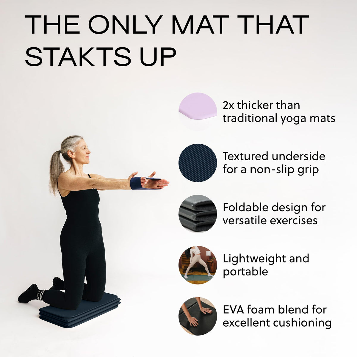 Foldable Yoga Mat Pro (Midnight)