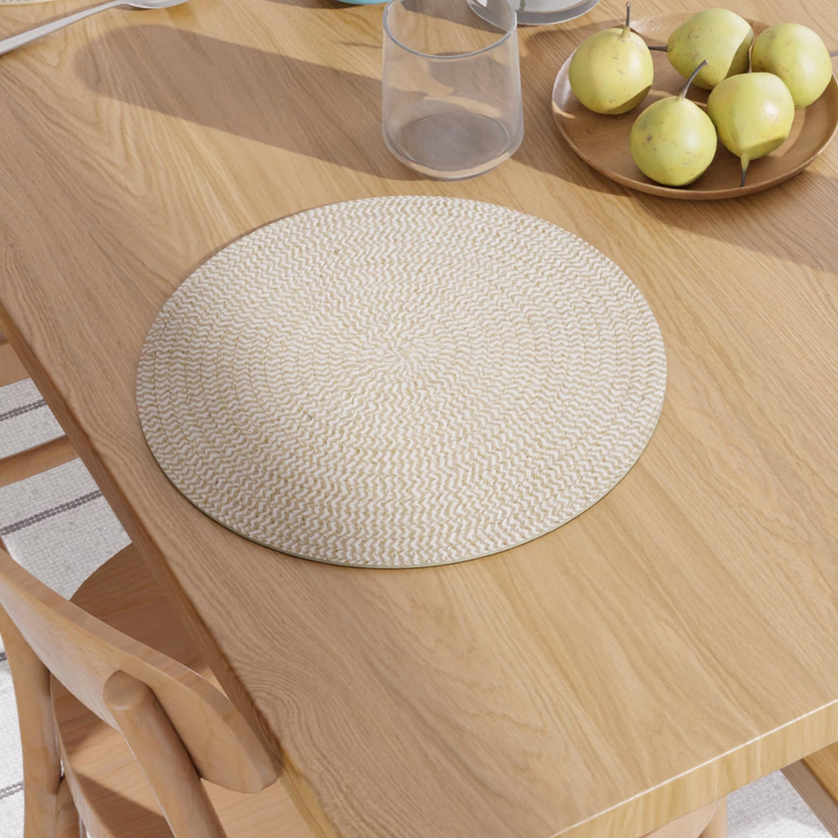 Dining Placemats (Beige & Off White Mix / 13" (Set of 6))