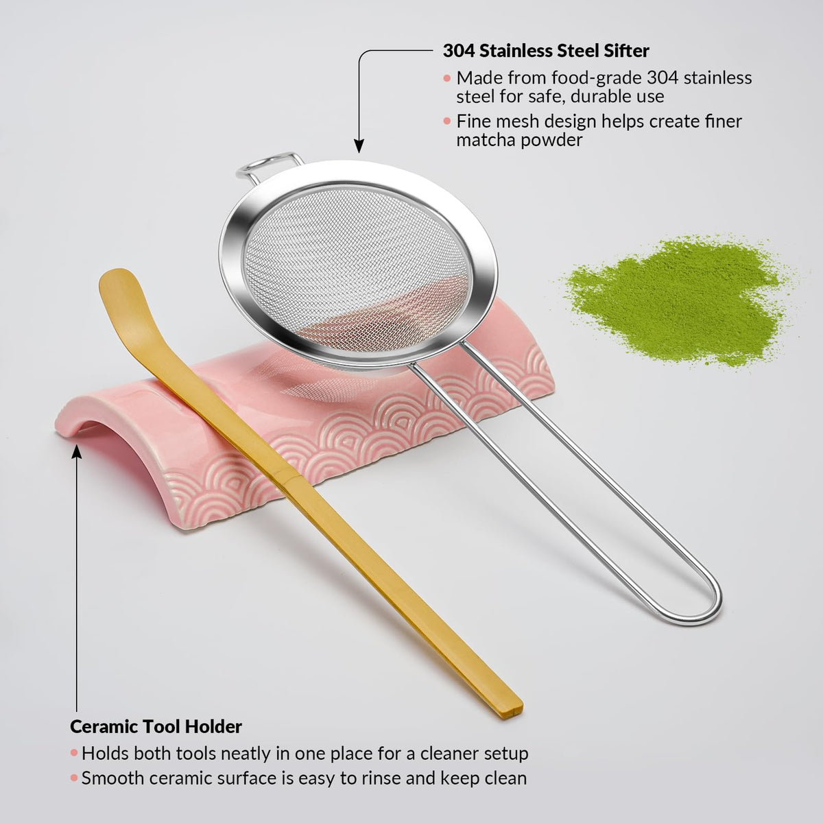 8 Pcs Matcha Whisk Set (Pink)