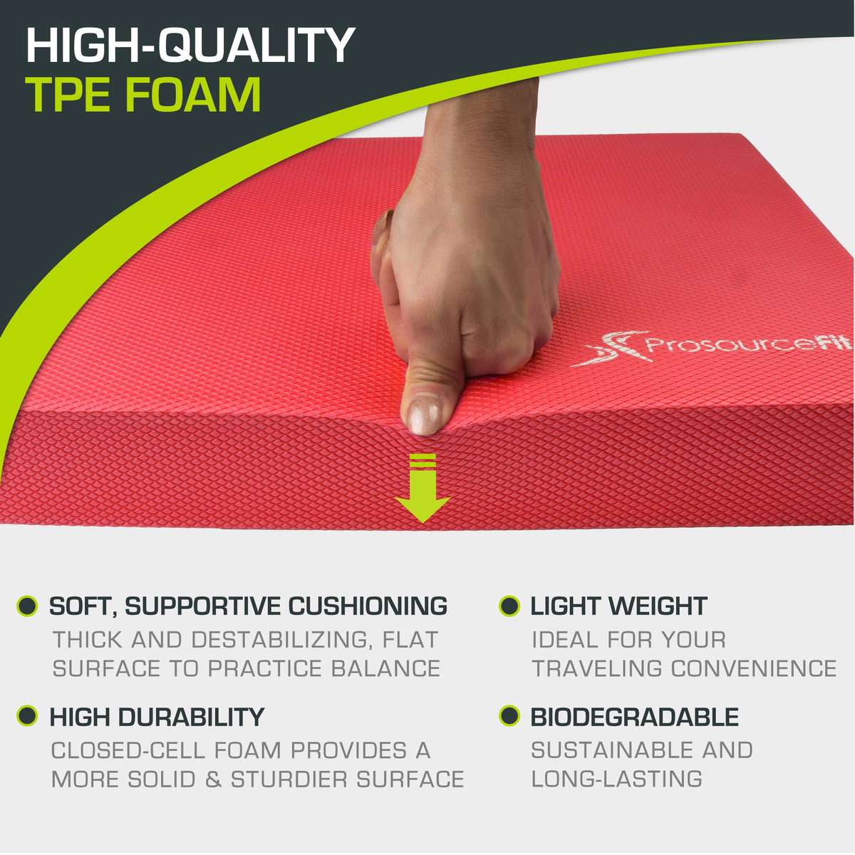 Exercise Balance Pad (Red / L - (15.5" x 12.75"))