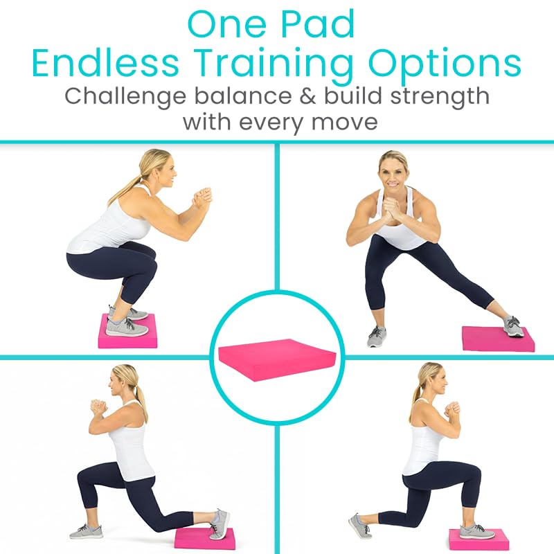 Balance Pad Foam Board Yoga Mat Block for Physical Therapy (Zen Pink)