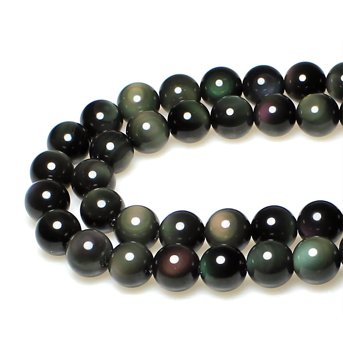 Rare Collection Natural Stone Beads Rainbow Obsidian Round Loose Beads for Jewelry Making DIY Bracelet Necklace (Rainbow Obsidian / 6mm)